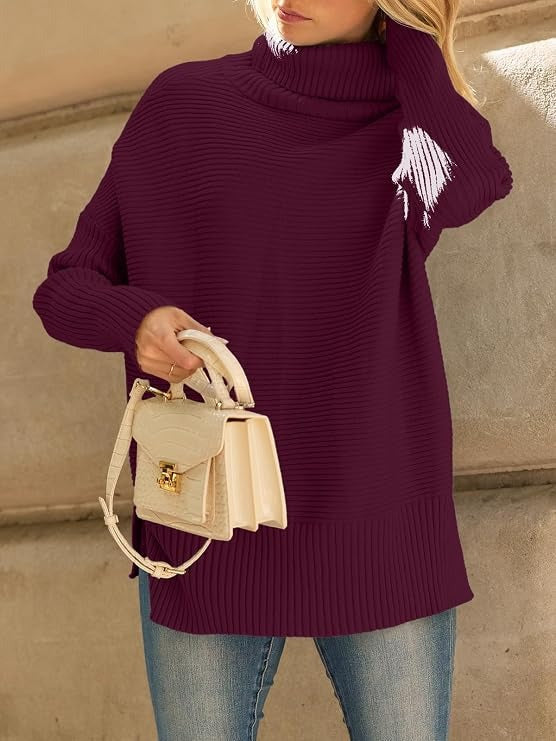 Women's Oversized Turtleneck Jumper | Longline Knit