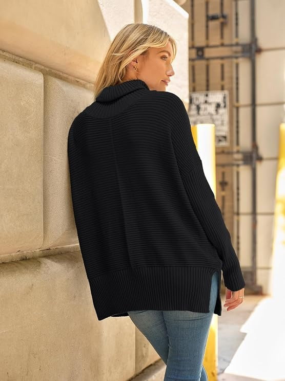Women's Oversized Turtleneck Jumper | Longline Knit