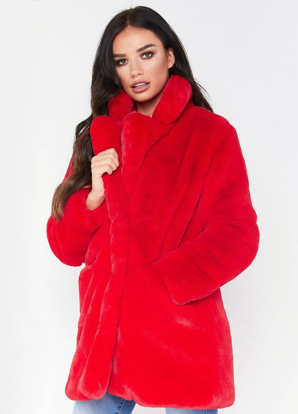 Women's Faux Fur Coat | Oversized Winter Lapel Jacket