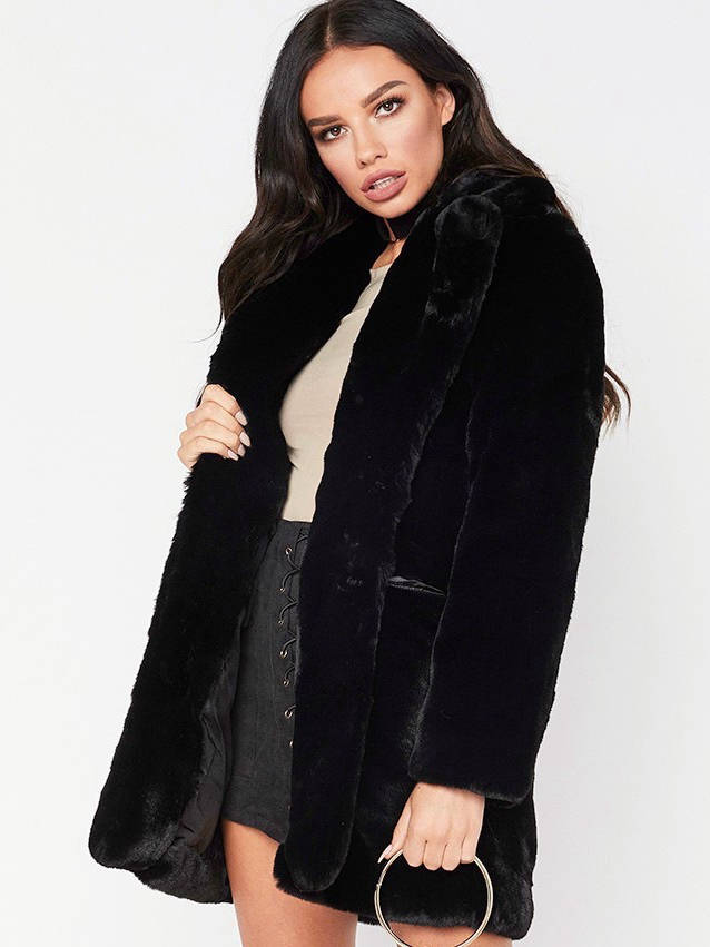 Women's Faux Fur Coat | Oversized Winter Lapel Jacket