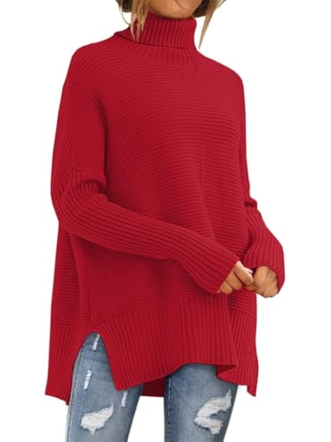 Women's Oversized Turtleneck Jumper | Longline Knit