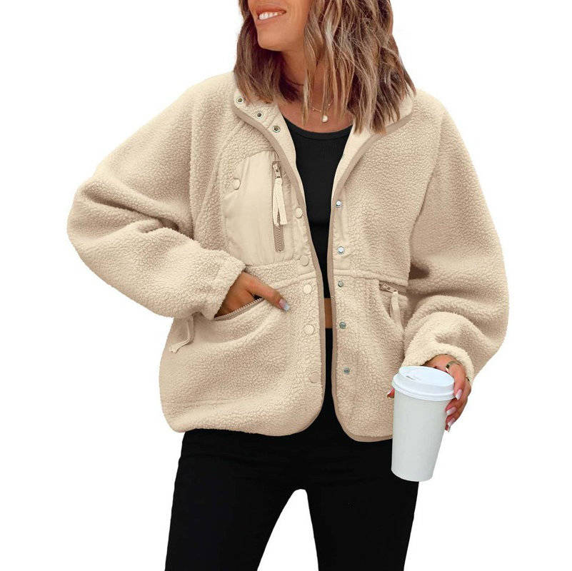 Women's Cropped Sherpa Fleece Jacket | Button-Down Shacket