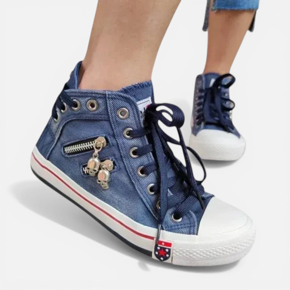 Women's High-Top Canvas Trainers