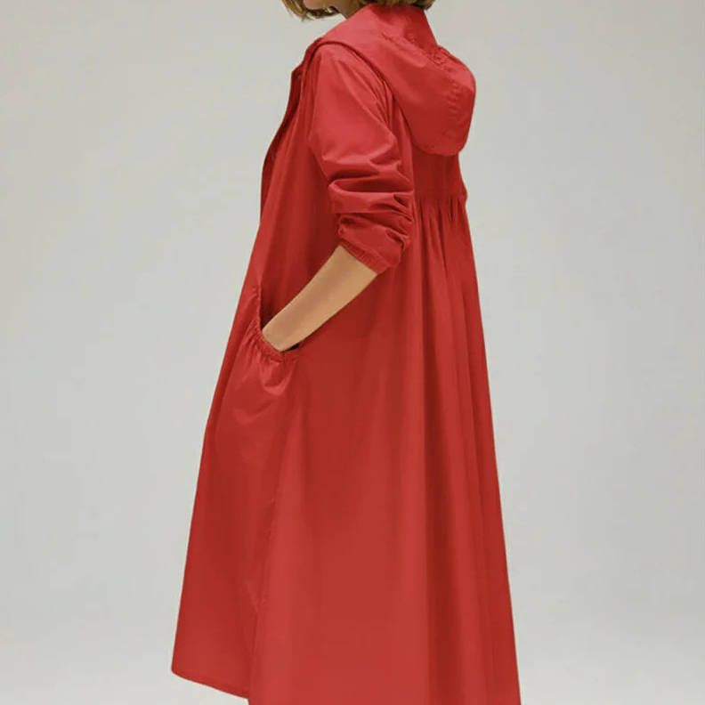 Women's Long Waterproof Rain Coat with Hood