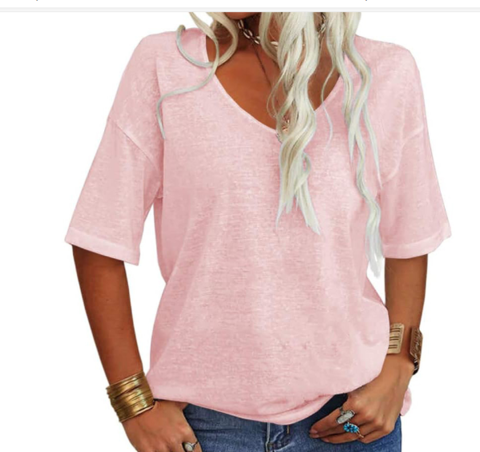 Short Sleeve T-Shirt with V-Neck for Everyday Wear