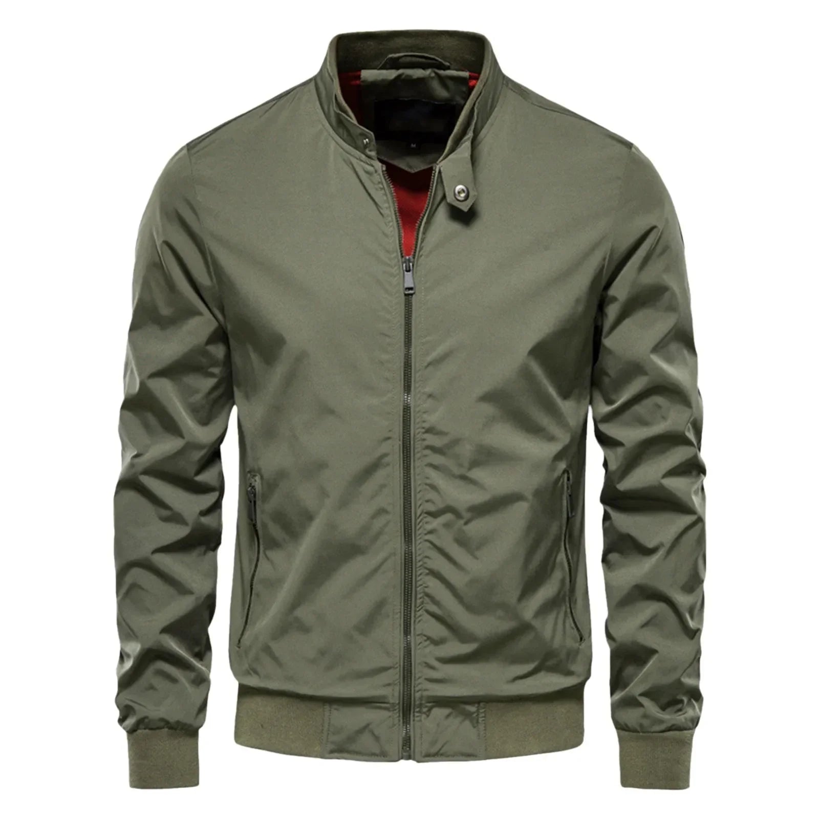 Stand Collar Zip-Up Windbreaker Jacket