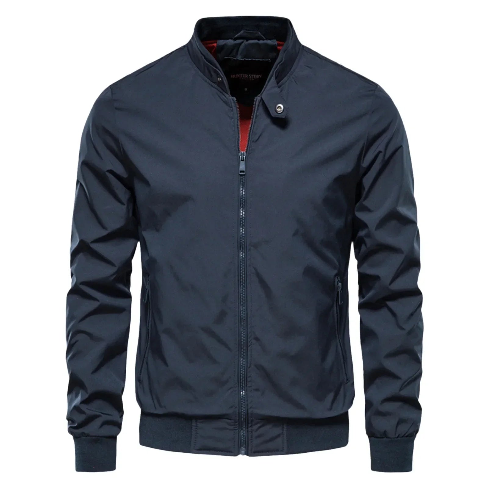 Stand Collar Zip-Up Windbreaker Jacket