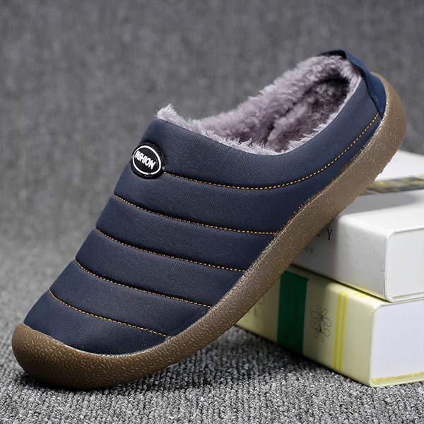 Quilted Slippers with Faux Fur Lining