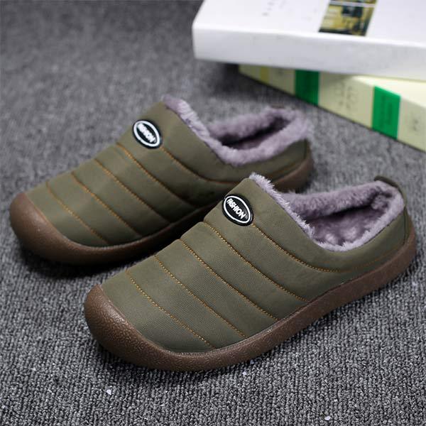 Quilted Slippers with Faux Fur Lining