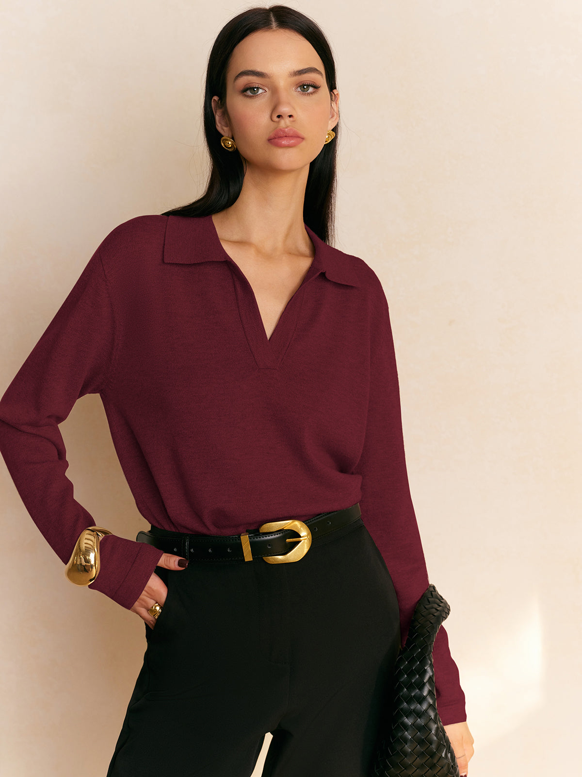 Pull en maille à col pour femme
