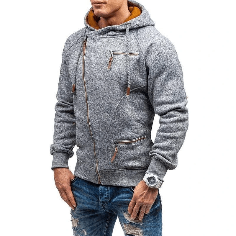 Men's Full Zip Hooded Sweatshirt | Casual Layering Jacket