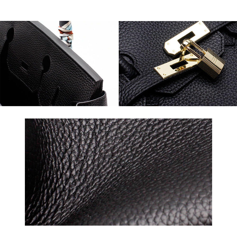 Top-Handle Tote Bag with Padlock Detail