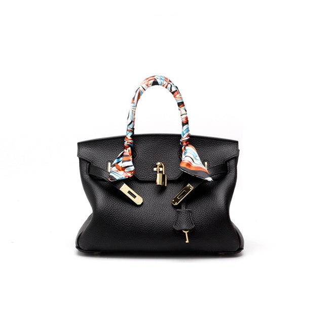 Top-Handle Tote Bag with Padlock Detail