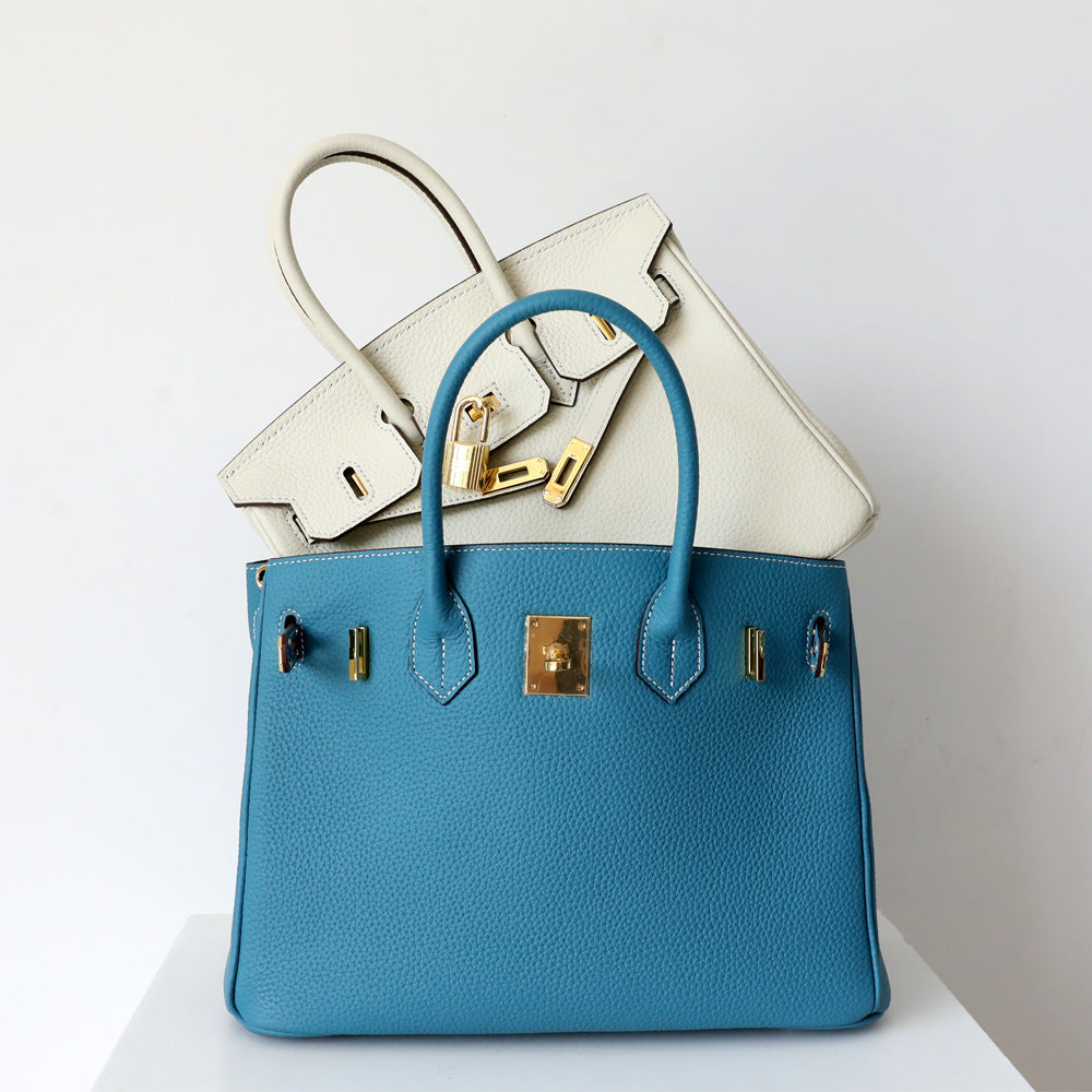 Top-Handle Tote Bag with Padlock Detail