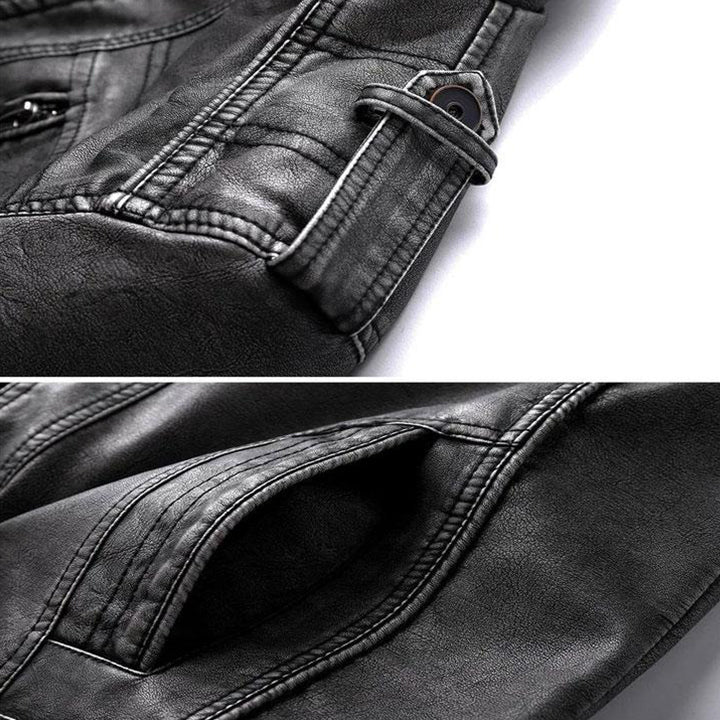 Men's Vintage Faux Leather Biker Jacket