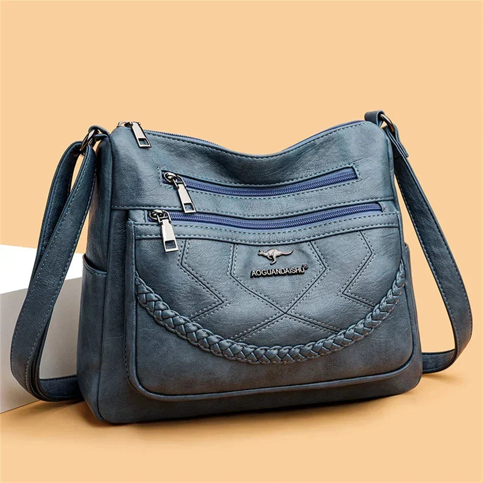 Women’s Multi-Pocket Crossbody Bag with Adjustable Strap