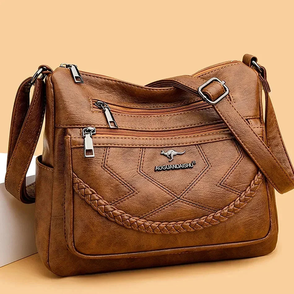 Women’s Multi-Pocket Crossbody Bag with Adjustable Strap