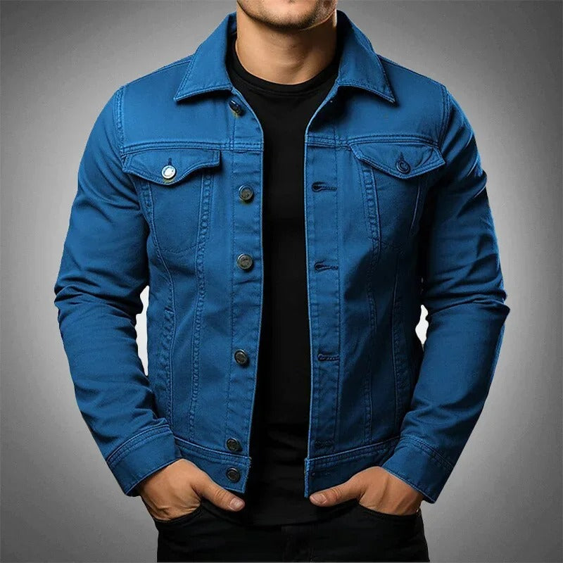 Denim Trucker Jacket with Flap Pockets