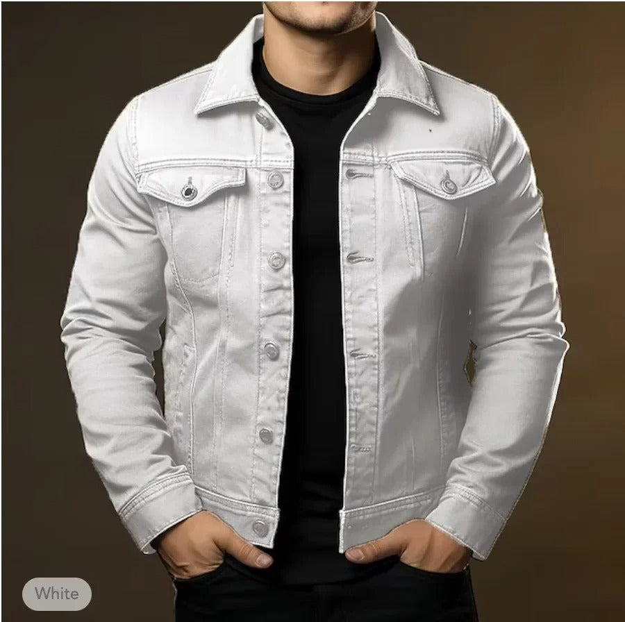 Denim Trucker Jacket with Flap Pockets
