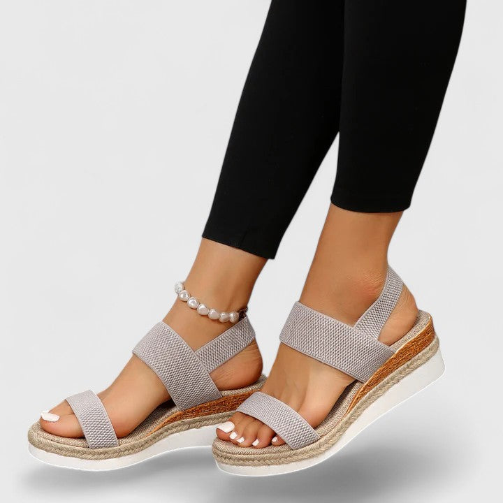 Knit Wedge Sandals with Espadrille Sole