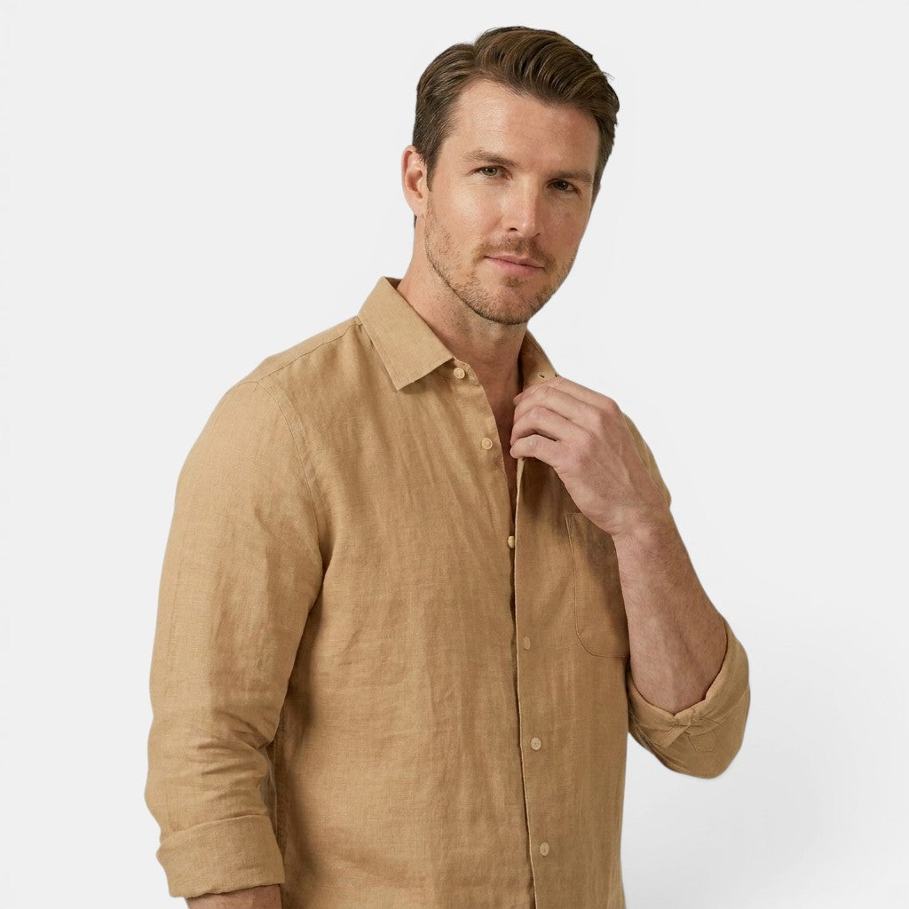 Linen Shirt and Trousers Co-Ord Set with Long Sleeves