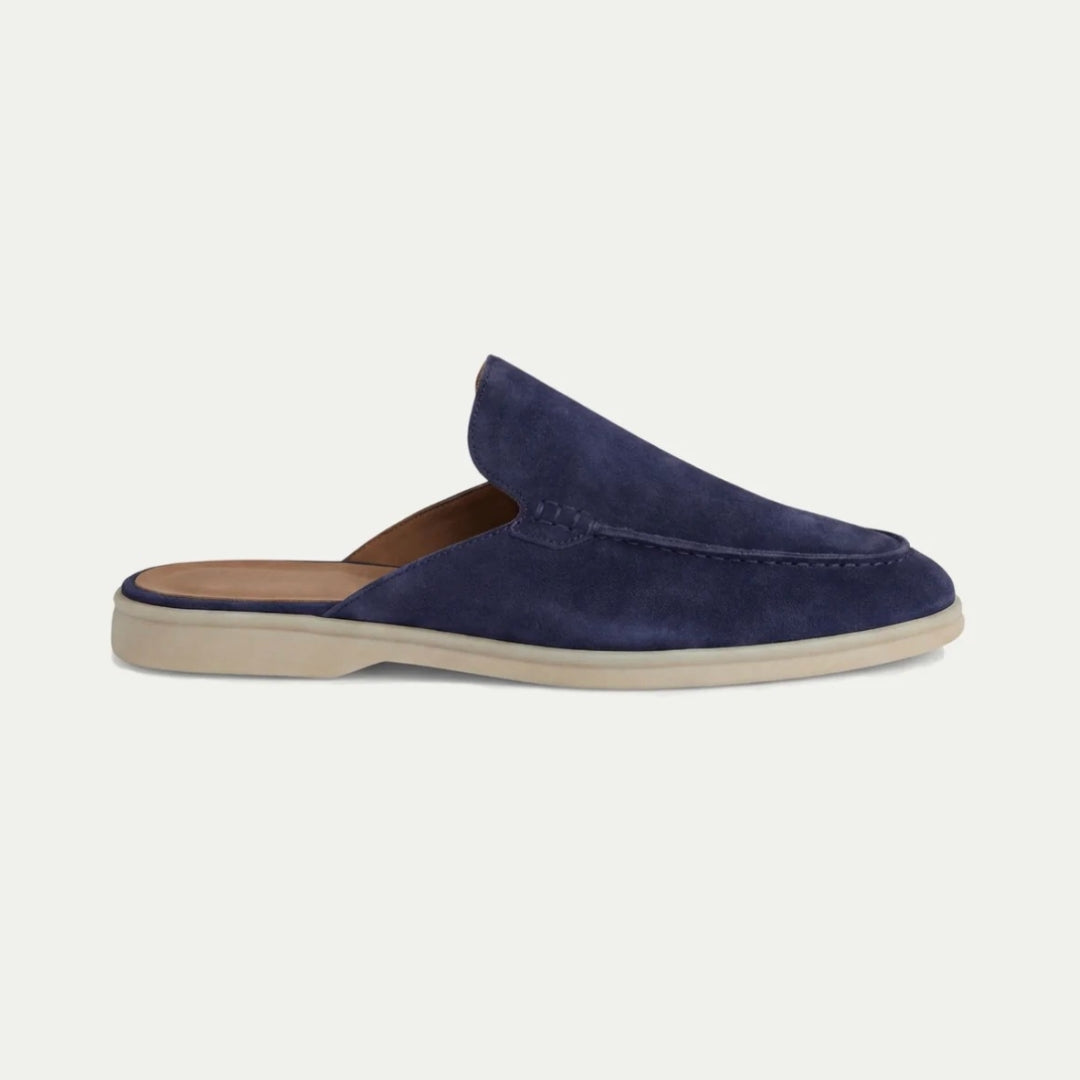 Men's Suede Mule Loafers with Backless Design