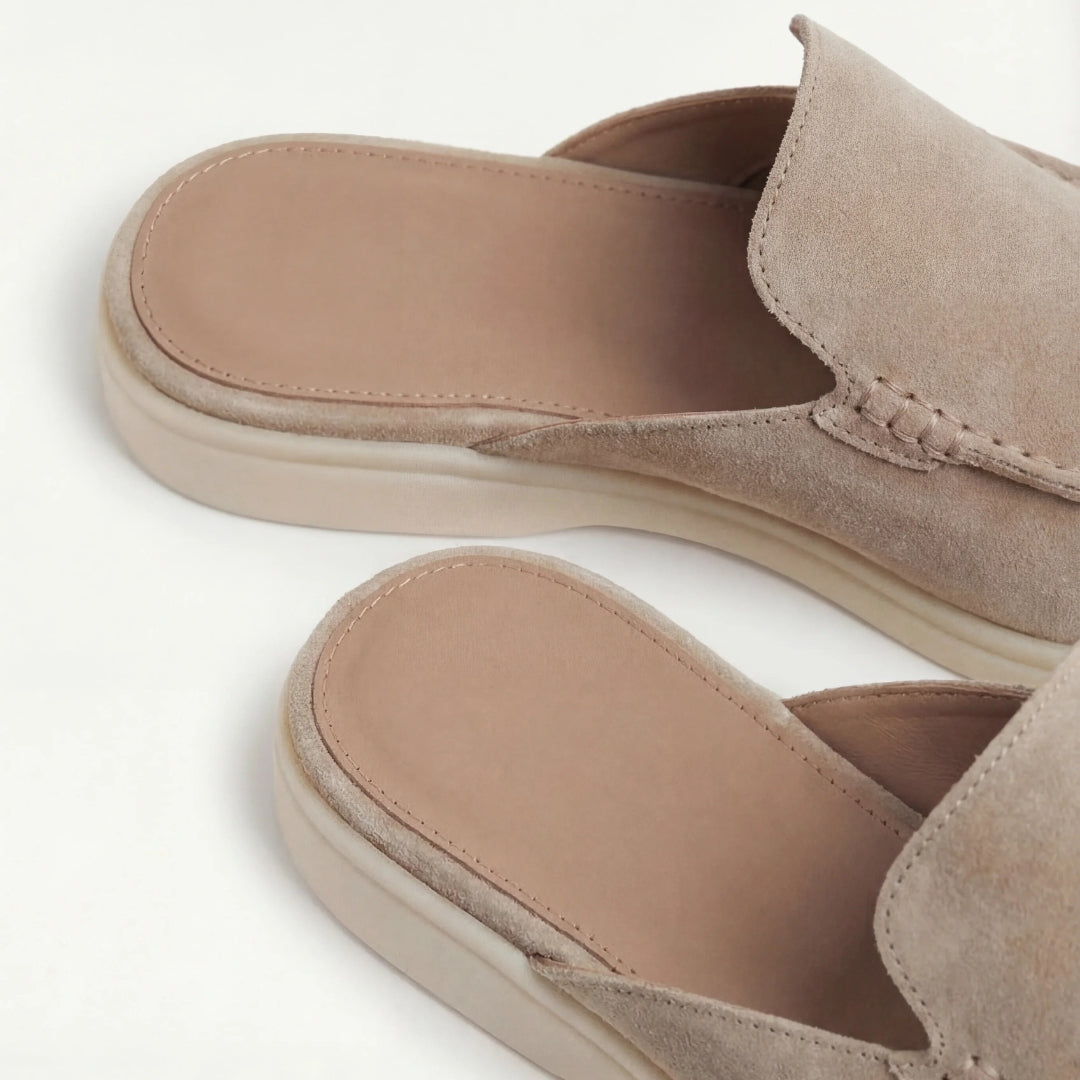 Men's Suede Mule Loafers with Backless Design