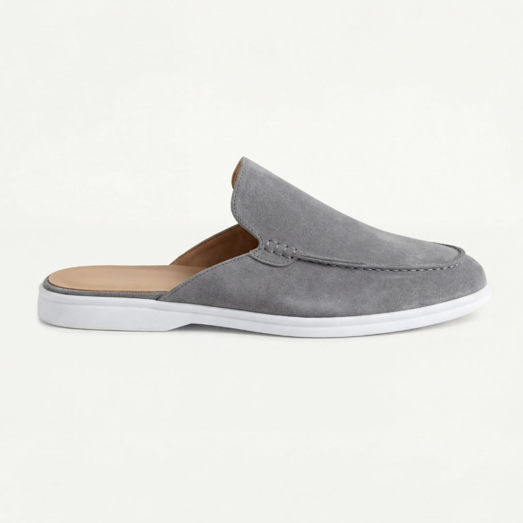 Men's Suede Mule Loafers with Backless Design