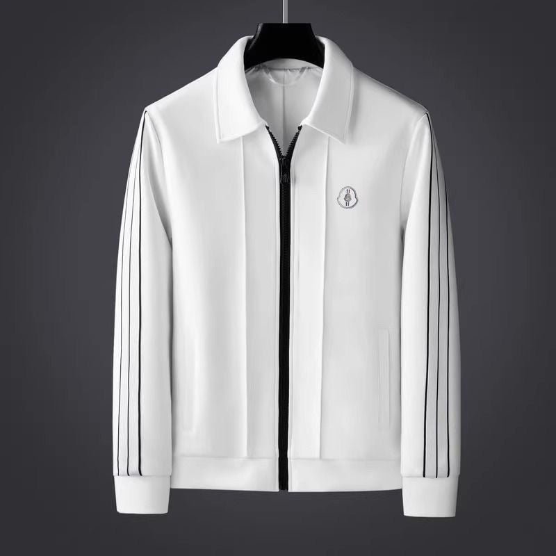 Ensemble de survêtement pour homme composé d’une veste zippée à col et d’un pantalon de survêtement