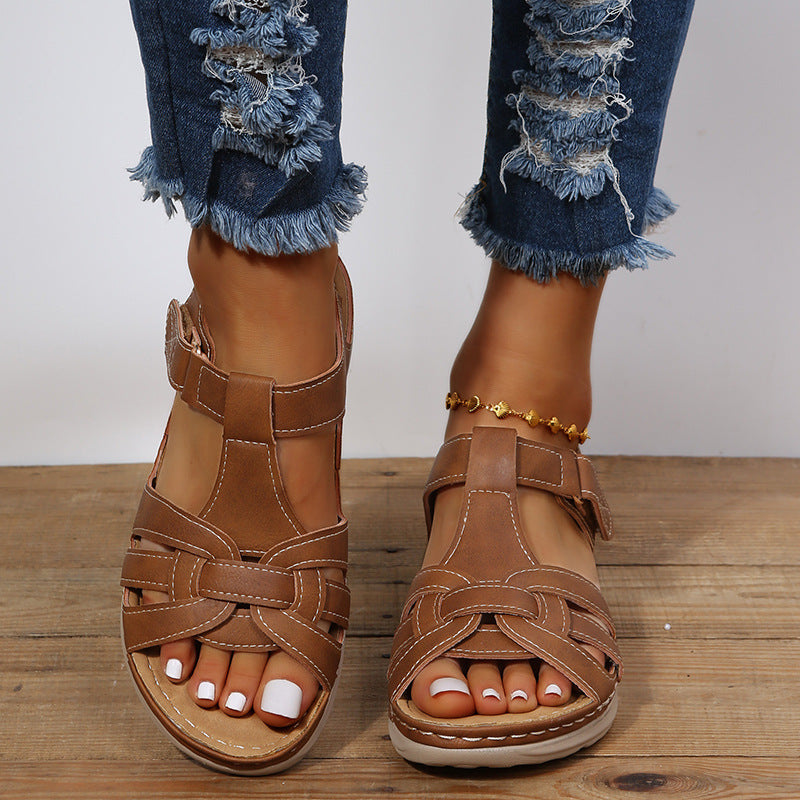 Strappy Comfort Sandals with Cushioned Sole