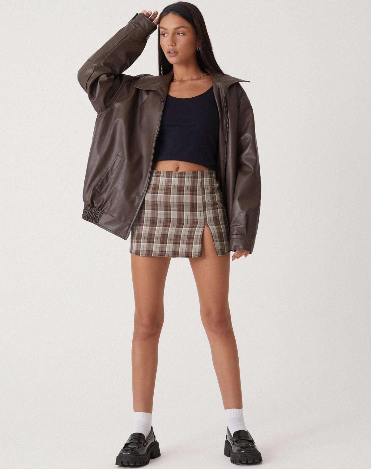 Women's Oversized Leather-Look Bomber Jacket