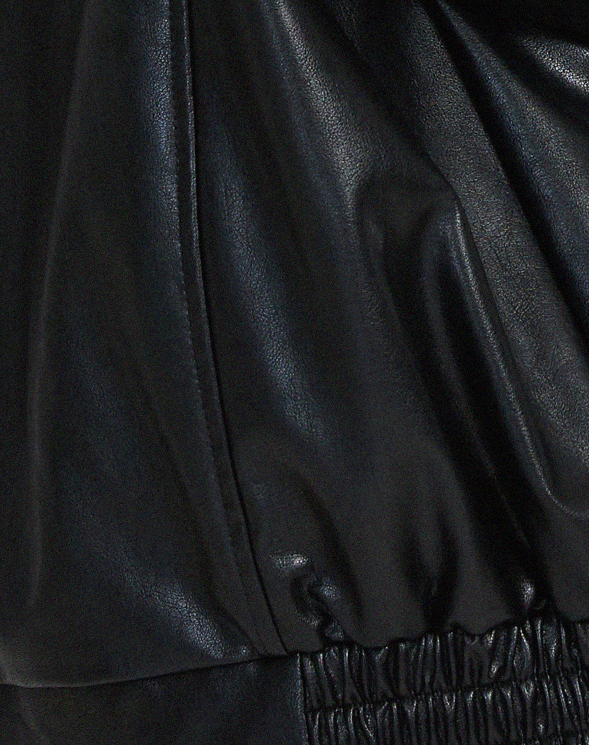 Women's Oversized Leather-Look Bomber Jacket