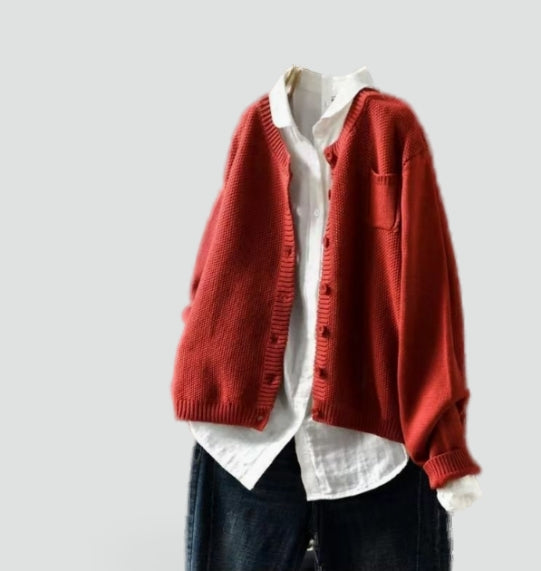 Women's Cotton Cardigan with Pockets | Relaxed Fit