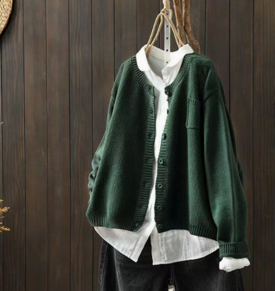 Women's Cotton Cardigan with Pockets | Relaxed Fit