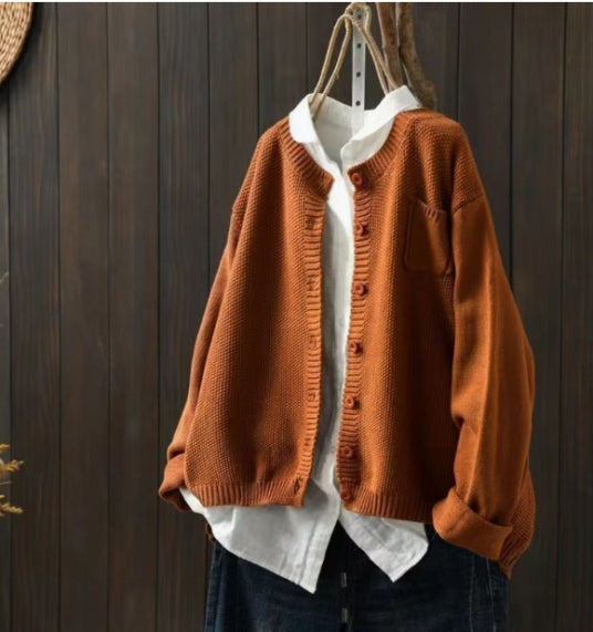 Women's Cotton Cardigan with Pockets | Relaxed Fit