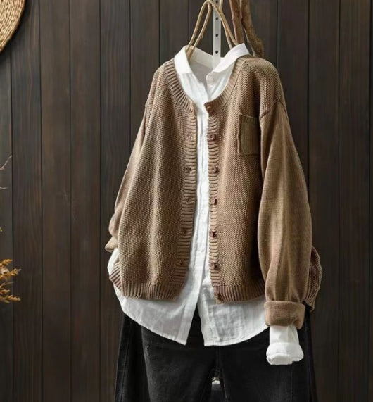 Women's Cotton Cardigan with Pockets | Relaxed Fit