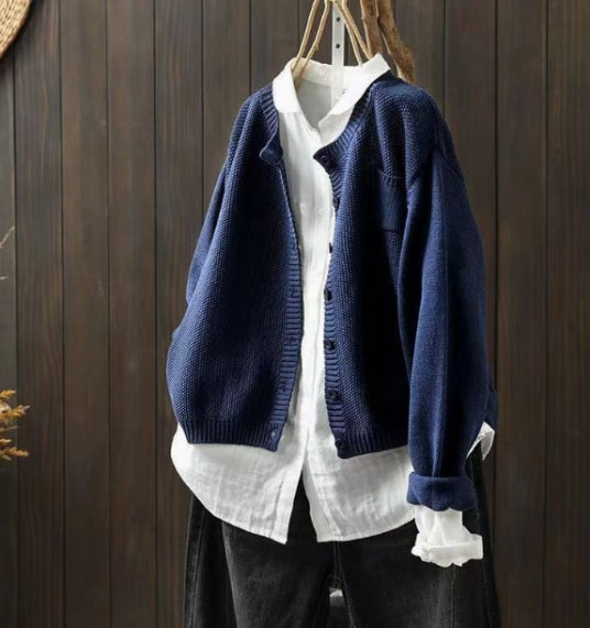 Women's Cotton Cardigan with Pockets | Relaxed Fit
