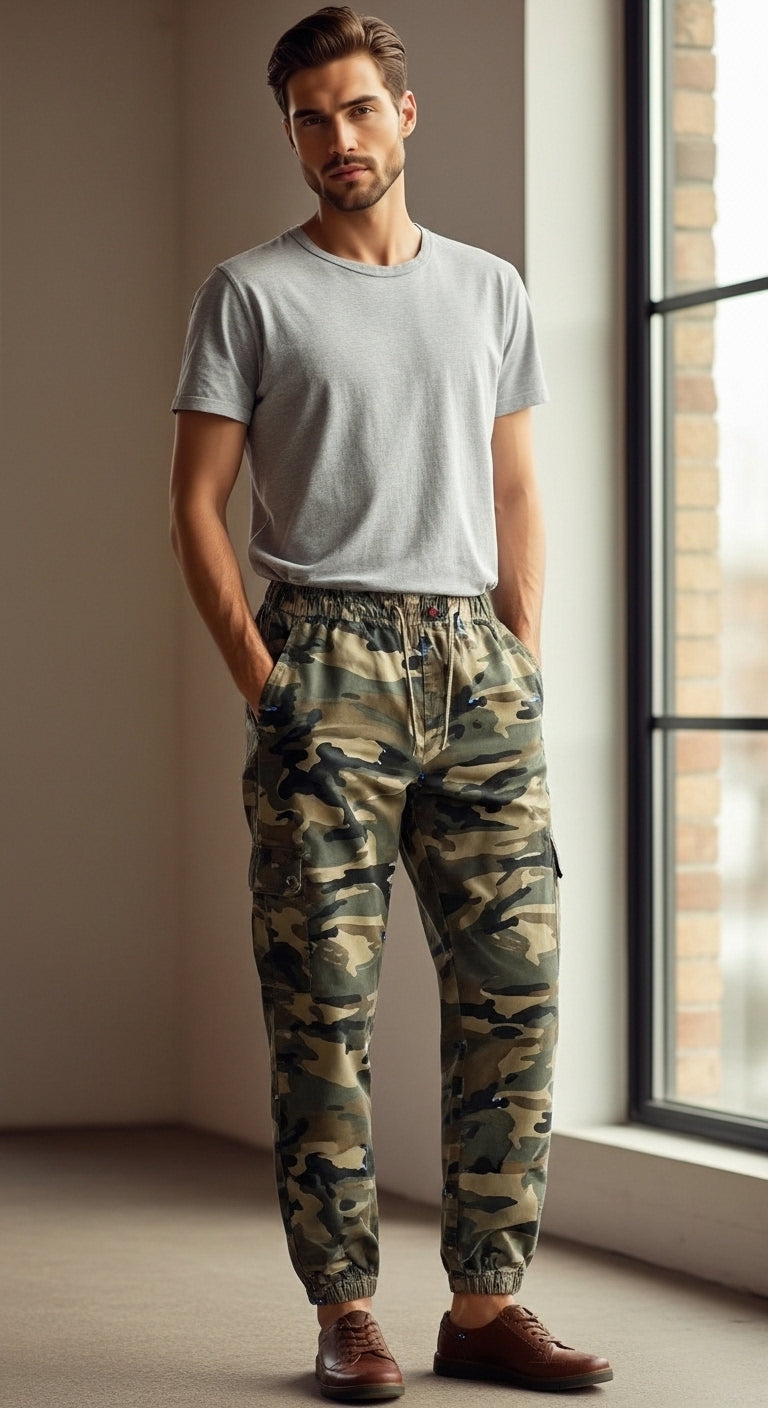 Joggers cargo pour homme avec taille élastiquée