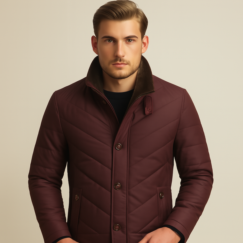 Men's Padded Winter Jacket | Fleece-Lined Casual Coat