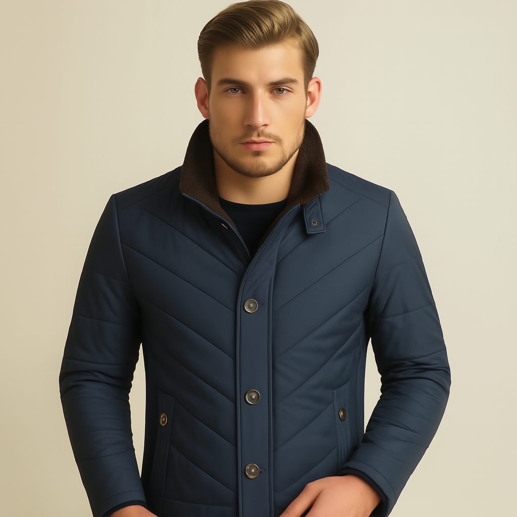 Men's Padded Winter Jacket | Fleece-Lined Casual Coat