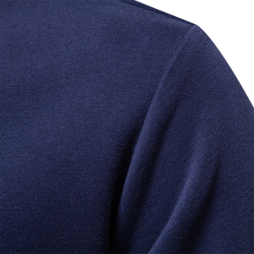 Polo homme à manches longues et col contrastant