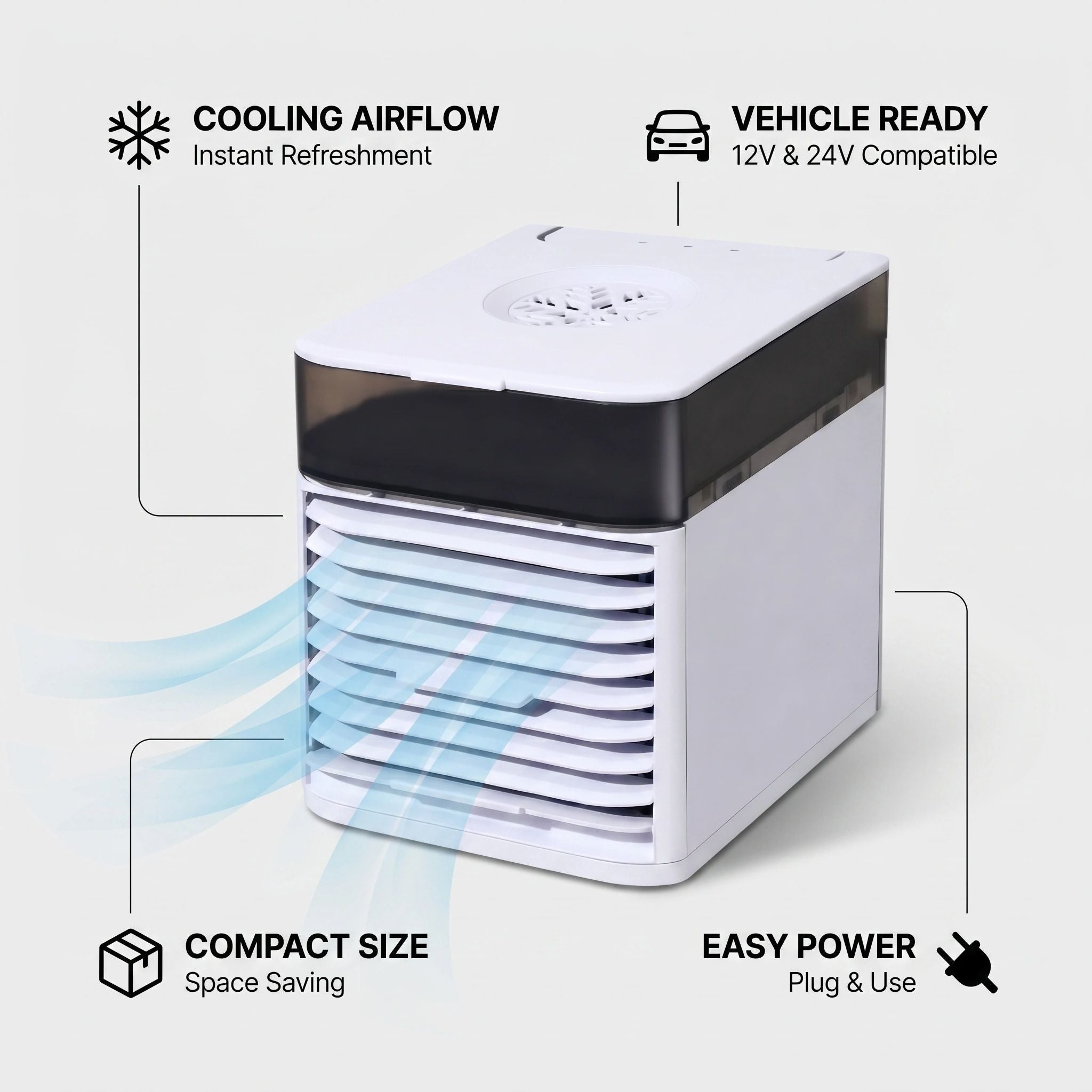 Portable Air Cooler with Built-In Water Tank