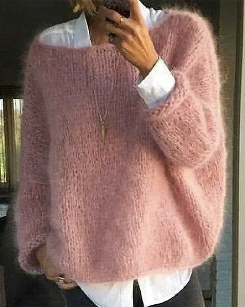 Pull en maille oversize pour femme | Texture douce et duveteuse
