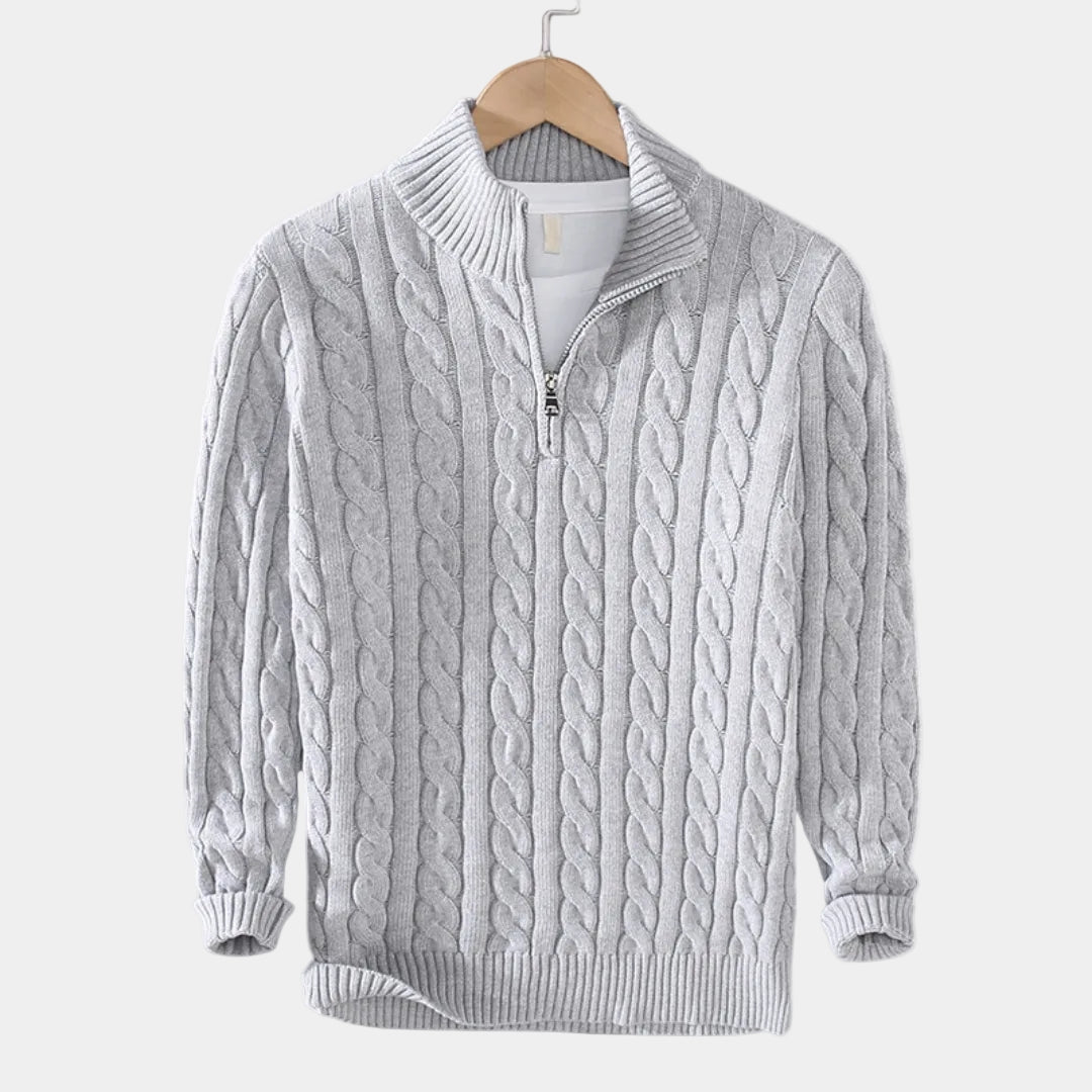 Men's Cable Knit Half-Zip Jumper