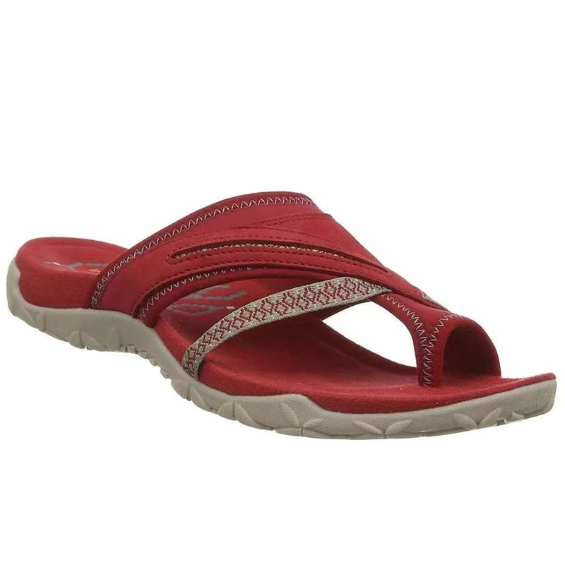 Toe-Loop Sandals with Cushioned Footbed and Crossover Straps