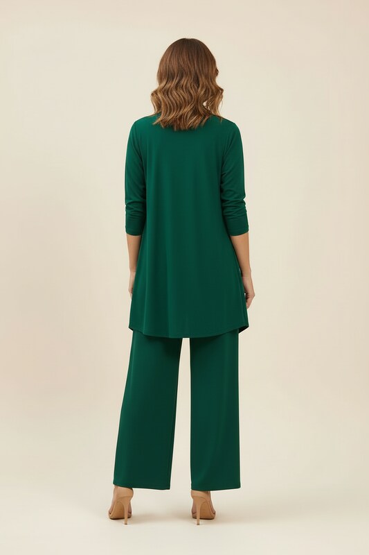 Women's Three-Piece Wide-Leg Trouser and Cardigan Set