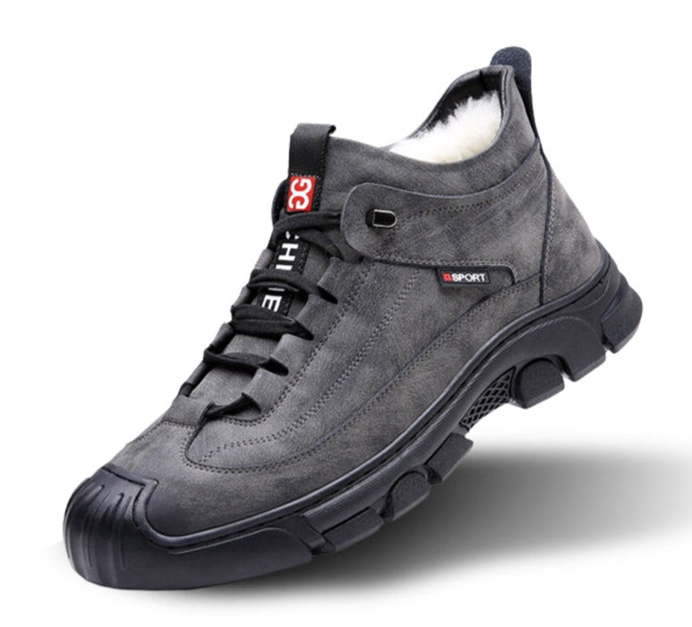 High-Top Ankle Boots with Reinforced Toe Cap