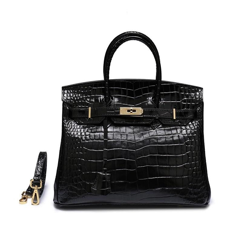 Top-Handle Tote Bag with Padlock Detail