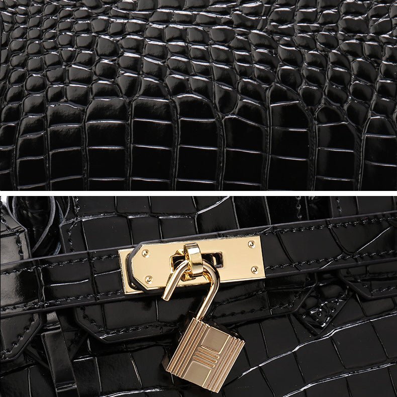 Top-Handle Tote Bag with Padlock Detail