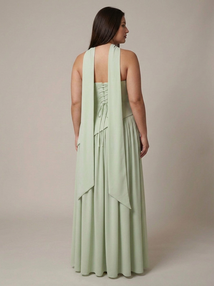 Women’s Strapless Maxi Dress with Asymmetric Waist & Split
